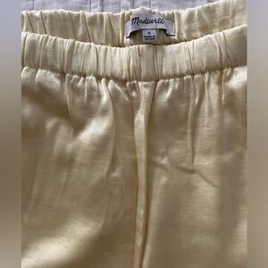 Madewell Straight Yellow Satin Pants